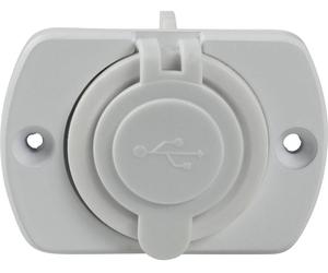 AS Schwabe Prise encastrée USB double Caravan, blanc Charge de courant max=2.1 A 5 V