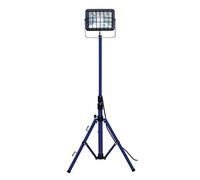 as - Schwabe Projecteur Chip-LED 30 Watt avec trépied télescopique | Projecteur LED brillant comme lampe de travail - Projecteur de construction IP 65 - Bleu I 46403