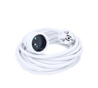 as - Schwabe rallonge 5m, fiche coudée, Blanc, IP20 | fiche coudée, prise 2P+T - IP20 - blanc