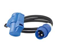as - Schwabe Rallonge de Camping 1,5 m - 230 V/16 A/3 Broches - Fiche CEE & raccord coudé CEE + Prise de Terre avec Couvercle - Rallonge - IP44, 61482