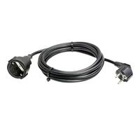 as - Schwabe Rallonge électrique pour prise type F 3 noir | Avec fiche de protection et coupleur de contact de protection - Rallonge Schuko 230 V/16 A avec gaine en plastique - IP20