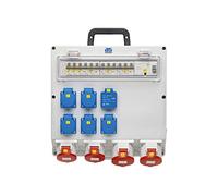 as - Schwabe Répartiteur mural prêt à être branché - 5 x Schuko, 2 x CEE (400 V/16 A/5 broches), 2 x CEE (400 V/32 A/5 broches), 2 x USB - Boîte de distribution - IP44, 61526