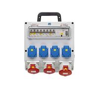 as - Schwabe Répartiteur mural prêt à être raccordé - Sortie 4 x Schuko, 2 x CEE (400 V/16 A/5 broches), 1 x CEE (400 V/32 A/5 broches) - Répartiteur de courant de construction - Raccord fixe NYM-J