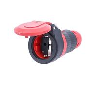 as - Schwabe SchukoUltra II 62243 Coupleur avec affichage de la tension extrêmement stable pour le raccordement de câbles jusqu'à 3 x 2,5 mm² Rouge