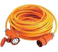 AS Schwabe Strom Verlängerungskabel [ CEE-Stecker - CEE-Kupplung] 16 A Orange 10.00 m 59610 (59610)