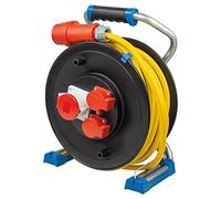 as - Schwabe Xperts enrouleur de câble CEE 25 m AT-N07V3V3-F 5G1,5, IP44 extérieur avec 2 prises avec terre, 1 prise CEE 400 V 5 pôles, protection thermique, Made in Germany