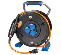 as - Schwabe Alimentation, chargeur, adaptateur Xperts PRCDS avec 40 m de câble de Chantier Orange Enrouleur de câble avec 3 Prises de Terre IP44 Fabriqué en Allemagne