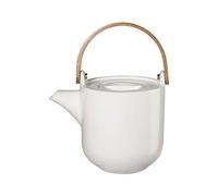 ASA Coppa White Yuki 19371017 Théière en porcelaine avec manche en bois Blanc 0,6 l Dimensions : 14,5 x 10,7 x 12 cm