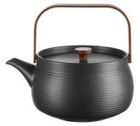 ASA Selection japandi Teekanne mit Holzgriff, black 22,7 x 18,3 cm, H. 20 cm, 1,5 l. schwarz matt Porzellan 23370190