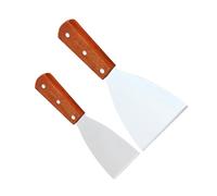 ASAKKURA 2 Pièces Spatule à Pizza en Acier Inoxydable Manche en Bois, Racleur à Pâte Confortable Cuisine à Domicile ou Boutique, Outil Robuste pour Gâteau et Steak