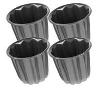 ASAKKURA Moule à Muffins en Acier Carbone 4pcs Multi-fonction Résistant Déformation pour Pâtisserie Professionnelle Hôtel Restaurant