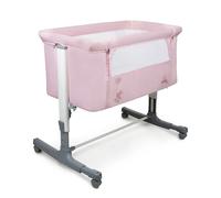 Asalvo Calm Berceau pour Bébé avec Système de Fixation au Lit, Fonction Balancelle, Hauteur Réglable et Côtés Ventilés, Berceau Cododo Parfait pour Dormir Près de Bébé, Rose