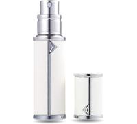 AsaNana Vaporisateur de parfum rechargeable et format voyage, étanche, pompe inférieure sans entonnoir, luxueux pour homme et femme, 5 ml (SLV-White)