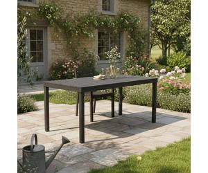 Asar - Table d'extérieur, 80x138x72h cm Noir Anthracite, 10 Places Fabriqué en Italie