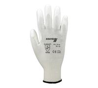 Gants de protection anti-coupures Asatex taille 8 blanc avec revêtement partielPolyuréthaneEN388 10 pces