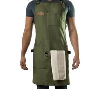 Asaya Tablier de chef pour homme et femme + essuie-mains et décapsuleur - Toile de 283,5 g