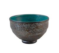 Asayu Japan Bol à matcha, fabriqué à la main en céramique japonaise Chawan de Gifu, 12 x 7,8 cm, 500 ml, micro-ondes adapté pour la cérémonie du thé, thé vert, poterie - Kurogane Turquoise