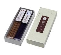 Asayu Japan Lot Bâtons d'Encens Japonais Traditionnels, Boîte de 40g Fabriqué au Japon, Set de Purification au Parfum Mix de Bois de Santal et Sauge Blanche & Bois de Santal et Rose.