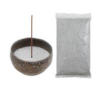 Asayu Japan Porte Encens en Céramique avec Cendres Pourdre Grise, 50 g, Fabriqué au Japon, pour Bâtons d'Encens et Résine, Ensemble Bol et Cendres