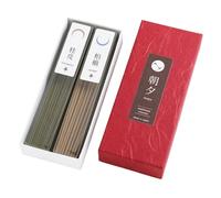 Asayu Japan Set de Bâtons d'Encens Traditionnels Harmony,avec Parfum Cannelle et Genévrie 2X 20 GR, Fabriqué au Japon, Kit d'Encens 2 en 1