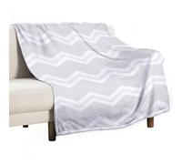 asbwuo Plaid Doux et Moelleux, Motif Chevron Gris Clair et Blanc, Couverture Chaude et Confortable pour Toutes Les Saisons, canapé, lit, Camping, Voyage, 127 x 152 cm