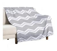 asbwuo Plaid Doux et Moelleux, Motif Chevron Gris et Blanc, Couverture Chaude et Confortable pour Toutes Les Saisons, canapé, lit, Camping, Voyage, 127 x 152 cm