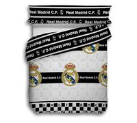 ASDITEX Real Madrid Parure de lit avec housse de couette, 50 % coton, 50 % polyester, motif blason du club, pour lit de 90, 105, 135, 150 cm (105)