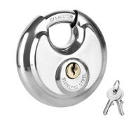 ASelected Cadenas à disque en acier inoxydable robuste et étanche avec clé pour entrepôts, conteneurs, garages, portails, chaînes, clôtures (2 clés)