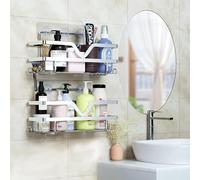 ASelected Étagère de douche - Lot de 2 - Argenté