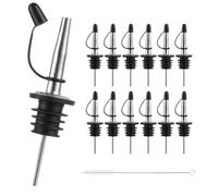 ASelected Lot de 12 becs verseurs de bouteilles en acier inoxydable - Becs verseurs coniques - Pour bar, pub, bistro, maison