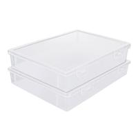 ASelected Lot de 2 boîtes de rangement A4 en plastique transparent avec couvercles pour fournitures artistiques - Volume de 3,6 litres - Organiseur en plastique pour papier, graines, cartes, images,