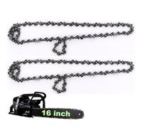 ASelected Lot de 2 chaînes de tronçonneuse de rechange pour barre de 40 cm, 57 maillons d'entraînement, chaîne de rechange pour tronçonneuse d'arbre, coupe de branches de bois, mini tronçonneuses