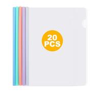 ASelected Lot de 20 protège-rapports avec barre coulissante A4 - Peut contenir jusqu'à 60 feuilles - Pour l'école, le bureau, la classification des documents (5 couleurs)