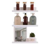 ASelected Lot de 4 étagères murales de Salle de Bain - 30 cm - Étagère Murale décorative pour Livres et Photos - Décoration d'intérieur - Blanc