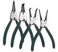 ASelected Lot de 4 pinces à circlips de 17,8 cm pour circlips internes et externes, à pointe droite et courbée, pinces à circlips robustes avec ressorts durables et poignées souples