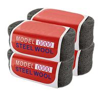 ASelected Lot de 4 rouleaux de laine d'acier 0000 pour nettoyage, polissage, polissage du verre, fenêtres, carreaux, métal, 4 x 100 g, (4 m/rouleau) - 16 m - Gris