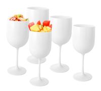 ASelected Lot de 5 verres à vin en plastique - 450 ml - Verres à champagne - Pour événements, fêtes, pique-niques, camping
