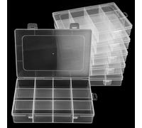 ASelected Lot de 6 boîtes de rangement transparentes avec 12 grilles