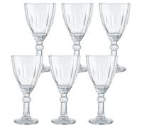 ASelected Lot de 6 verres à vin rouge en cristal CPS de 280 ml, verres à pied pour la maison, bar, cuisine, restaurants, cocktail, fête de mariage, coffret cadeau inclus