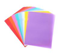 ASelected Lot de 64 pochettes A4 multicolores, 8 couleurs, extra résistantes, 180 μ, en plastique transparent, format A4, ouvertes sur le côté, pour ranger du papier, des dossiers, le bureau de