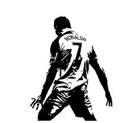 ASENER Cristiano Ronaldo Portugal VS Espagne CR7 Goal Celebration Logo Autocollants muraux Appassionnés de football Decor Stickers, Ronaldo signature Poster d'Art, S