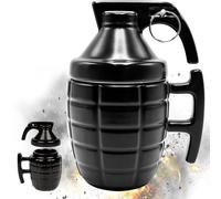 ASEOK Tasse drôle Grenade Tasse Petit Déjeuner pour Cappuccino, Café et Thé en Céramique 300ml Tasse en Forme de Grenade avec Couvercle Idée Cadeau Originale et Amusante (Noir)