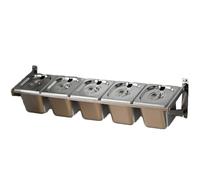 ASerZenith Étagère À Épices Murale en Acier Inoxydable pour 8 Poêles, Profondeur 10 Cm, Compartiments Rétractables Multiples, avec Couvercle, Boîte De Rangement pour Épices À Poser,33.5X8.7X7IN-2PCS
