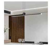 ASerZenith Suspension LED Moderne À Longue Bande pour Table À Manger, Style Minimaliste, Îlot De Cuisine, Restaurant, Couleur Noire, Décoration Intérieure.,Brightness Dimmable-L150cm