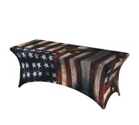 ASFgda Nappe ajustée en élasthanne pour table pliante rectangulaire de 1,8 m, lavable, infroissable, extensible, motif drapeau américain