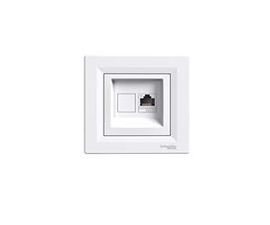 asfora - ISDN de canette Cat5e 1 x RJ45, prises, complet, schneider electric, Blanc, Neuf