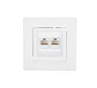 Asfora prise d'ordinateur double 2xRJ45 cat.6 blanc avec cadre EPH4800121