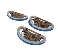 ASHATA 32Pcs Bande Abrasive Zirconia 80 Grit pour Meulage du Métal | Matériau en corindon bleu, Dissipation thermique élevée, Compatible avec les outils de lime pneumatique, épissage