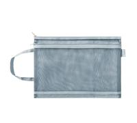 ASHATA 4 Pack Pochette à Fermeture Éclair en Mesh Transparent Nylon pour | Double couche durable, fermetures éclair sur toute la longueur, support de fichiers papier A4, rangement de bureau,