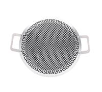 ASHATA Barbecue Gril Poêle Portable, Acier Inoxydable Durable (34cm) | antiadhésive, Polyvalent pour les cuisinières électriques, Idéal pour les barbecues en plein air, Grand espace de cuisson